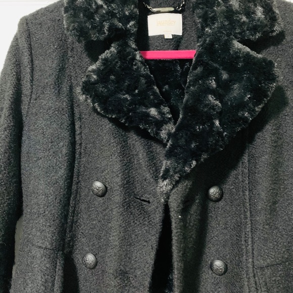 Laundry by Shelli Segal long black coat - Picture 3 of 4